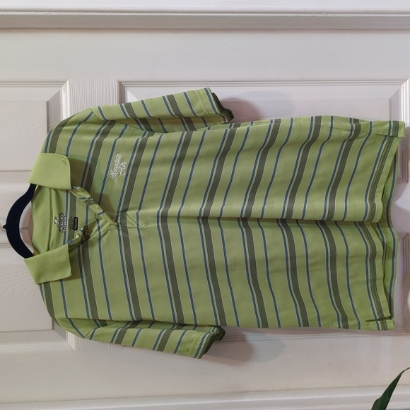 Ahead Extreme Men's Short Sleeve Striped Polo Shirt Size Medium - Mountain Air - Picture 1 of 10